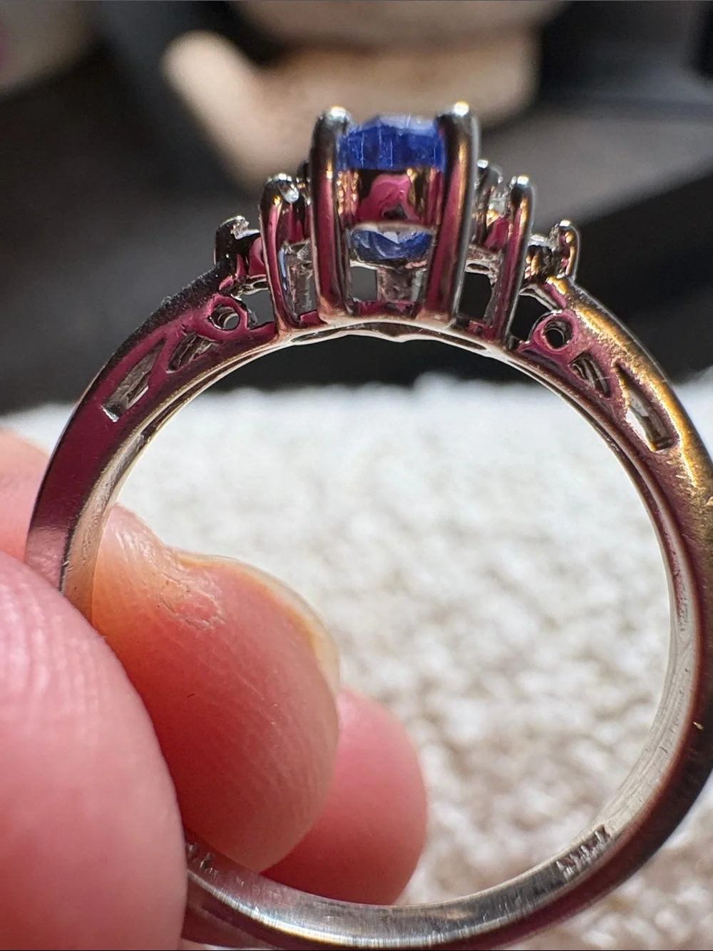 14k White Gold Samuel Aaron Tanzanite Ring